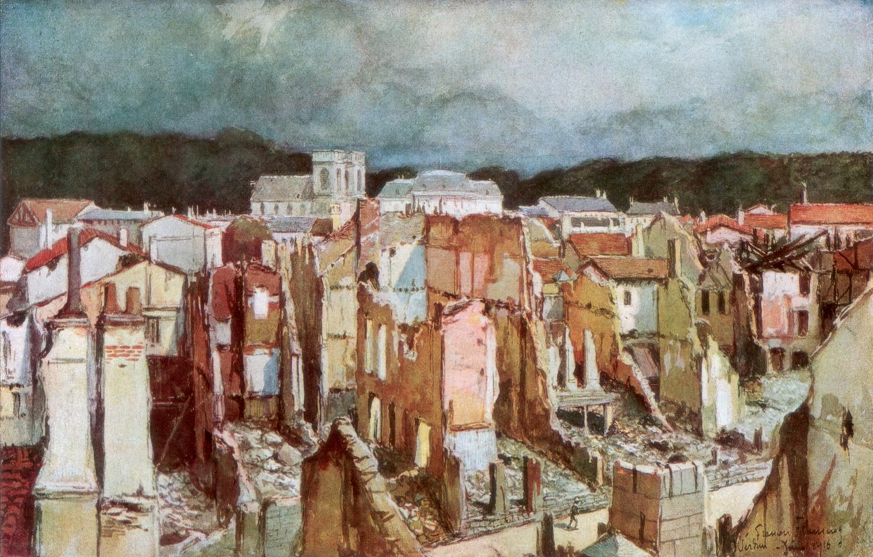 Ruiny Verdun, czerwiec 1916, 1926. autorstwa Francois Flameng