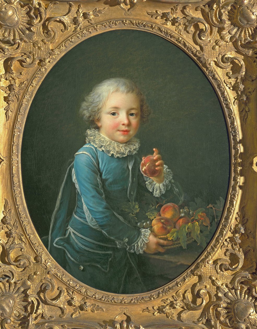 Chłopiec z brzoskwiniami, 1760 autorstwa Francois Hubert Drouais