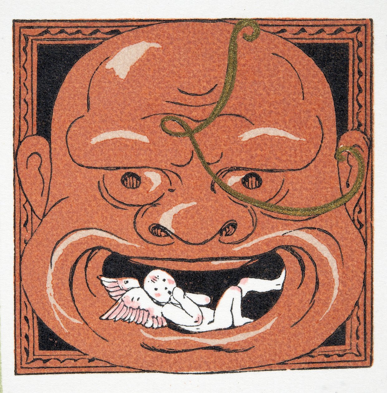 Maska na twarz, wyd. 1922 (odbitka szablonowa) autorstwa Francois Louis Schmied