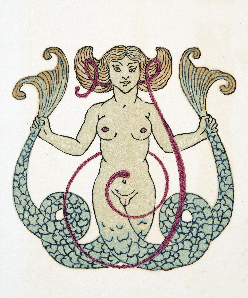 Syrenka, pub. 1922 (odbitka szablonowa) autorstwa Francois Louis Schmied