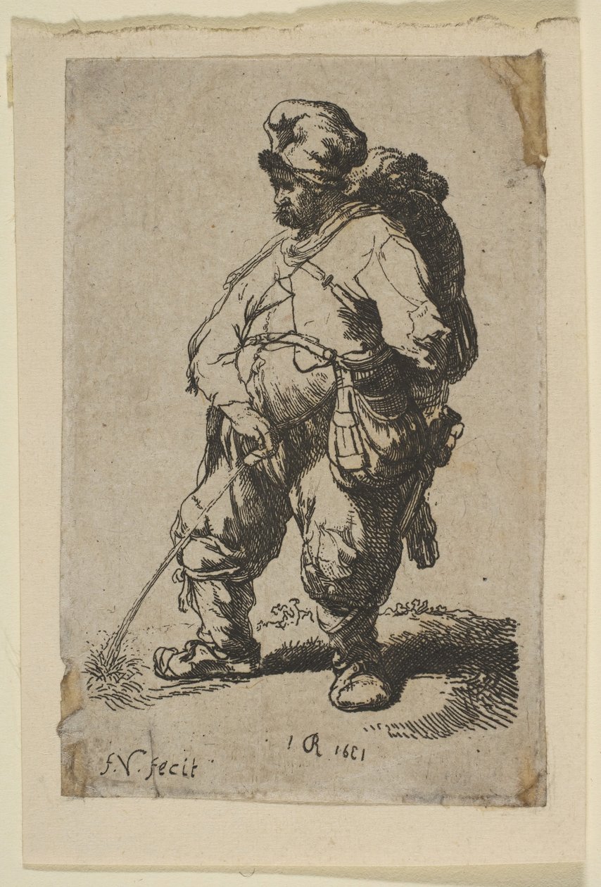 Człowiek wytwarzający wodę, XVIII wiek. autorstwa Francois Vivares