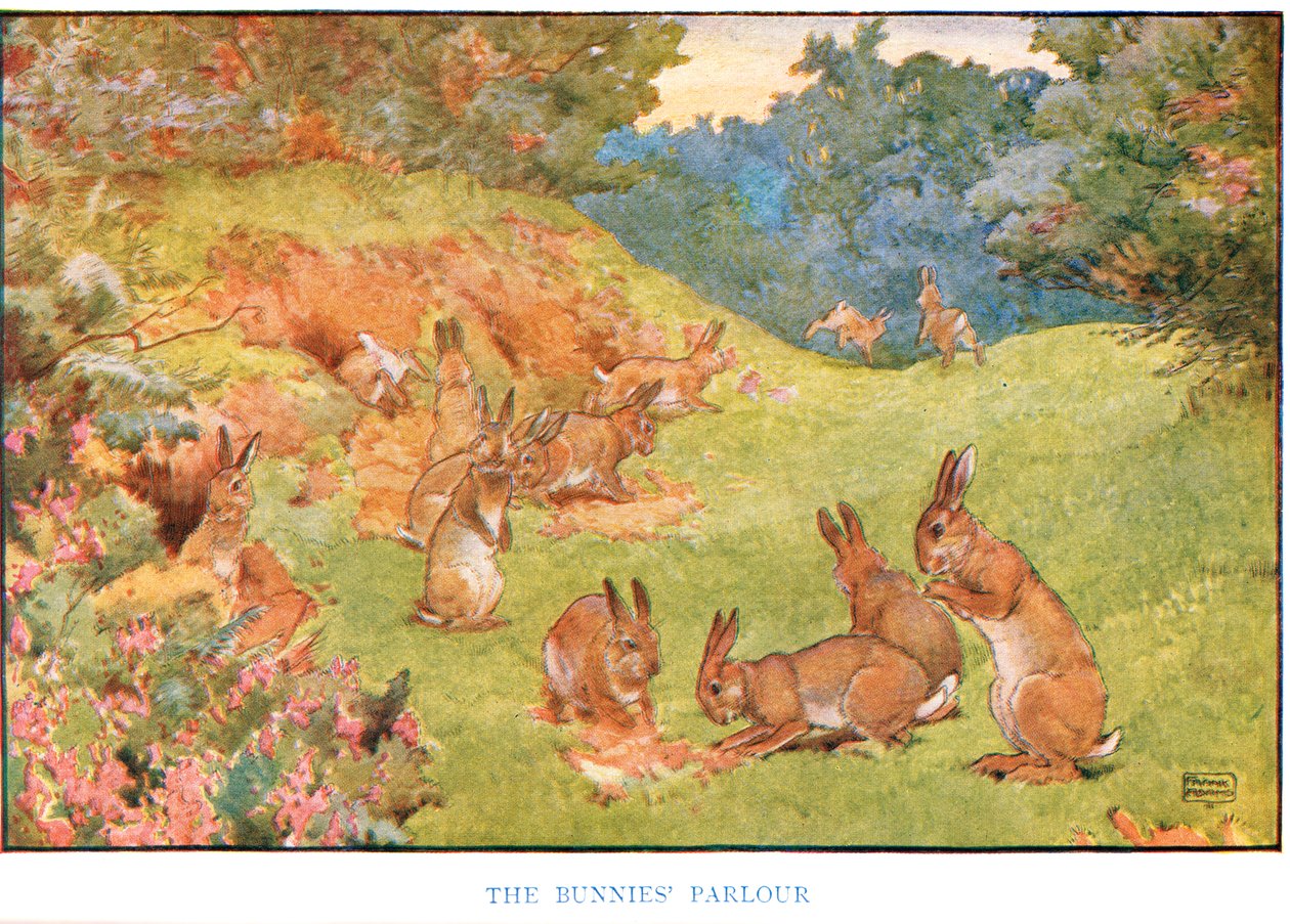 The Bunnies Parlour, ilustracja z „Country Days and Country Ways” autorstwa Frank Adams