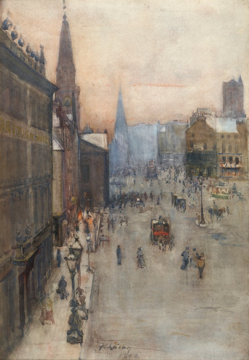 Scena uliczna, 1894 (wc na papierze) autorstwa Frank Laing