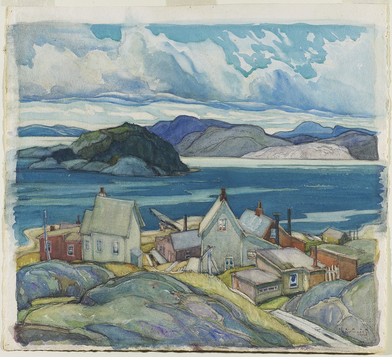Жакфиш тосгон, 1926 (цаасан дээрх ариун цэврийн өрөө ба бал чулуу)поли autorstwa Franklin Carmichael