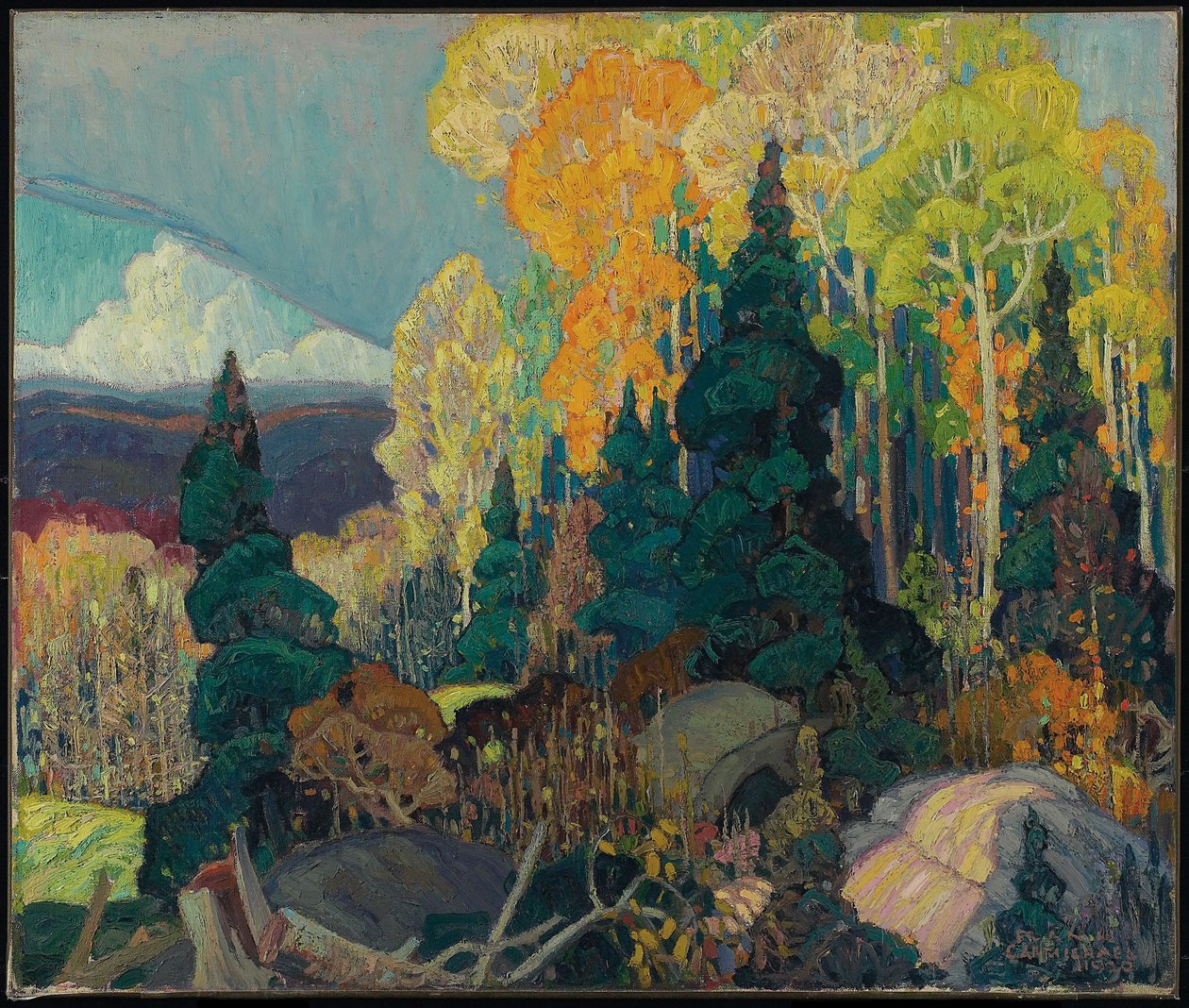 Jesienne zbocze autorstwa Franklin Carmichael