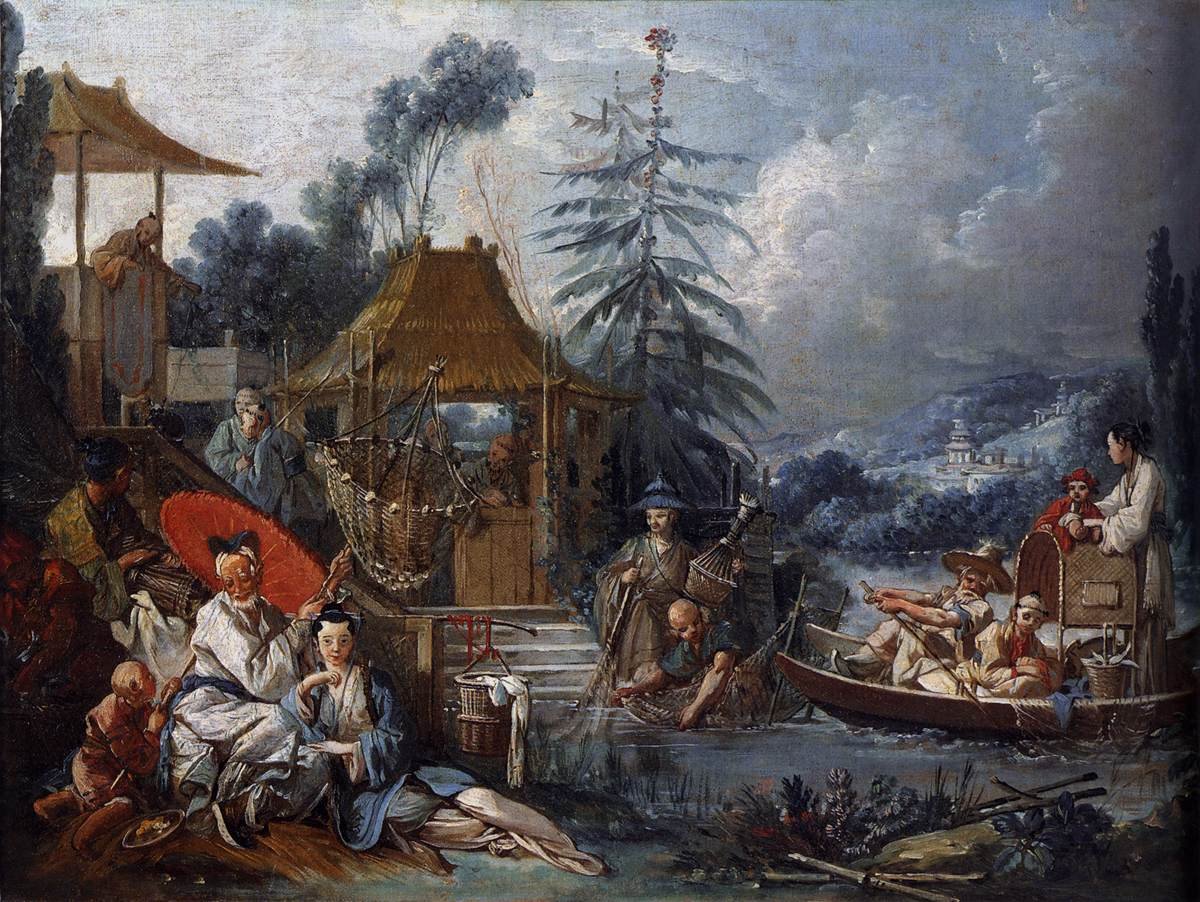 Chińskie rybołówstwo autorstwa François Boucher
