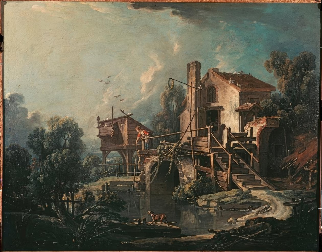 Krajobraz z młynem autorstwa François Boucher