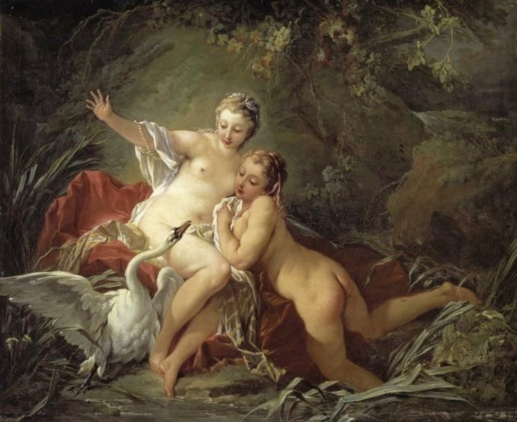 Leda i łabędź autorstwa François Boucher