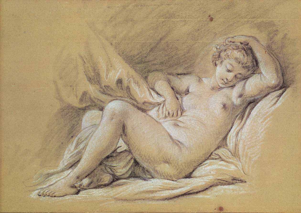 Naga kobieta na łóżku autorstwa François Boucher