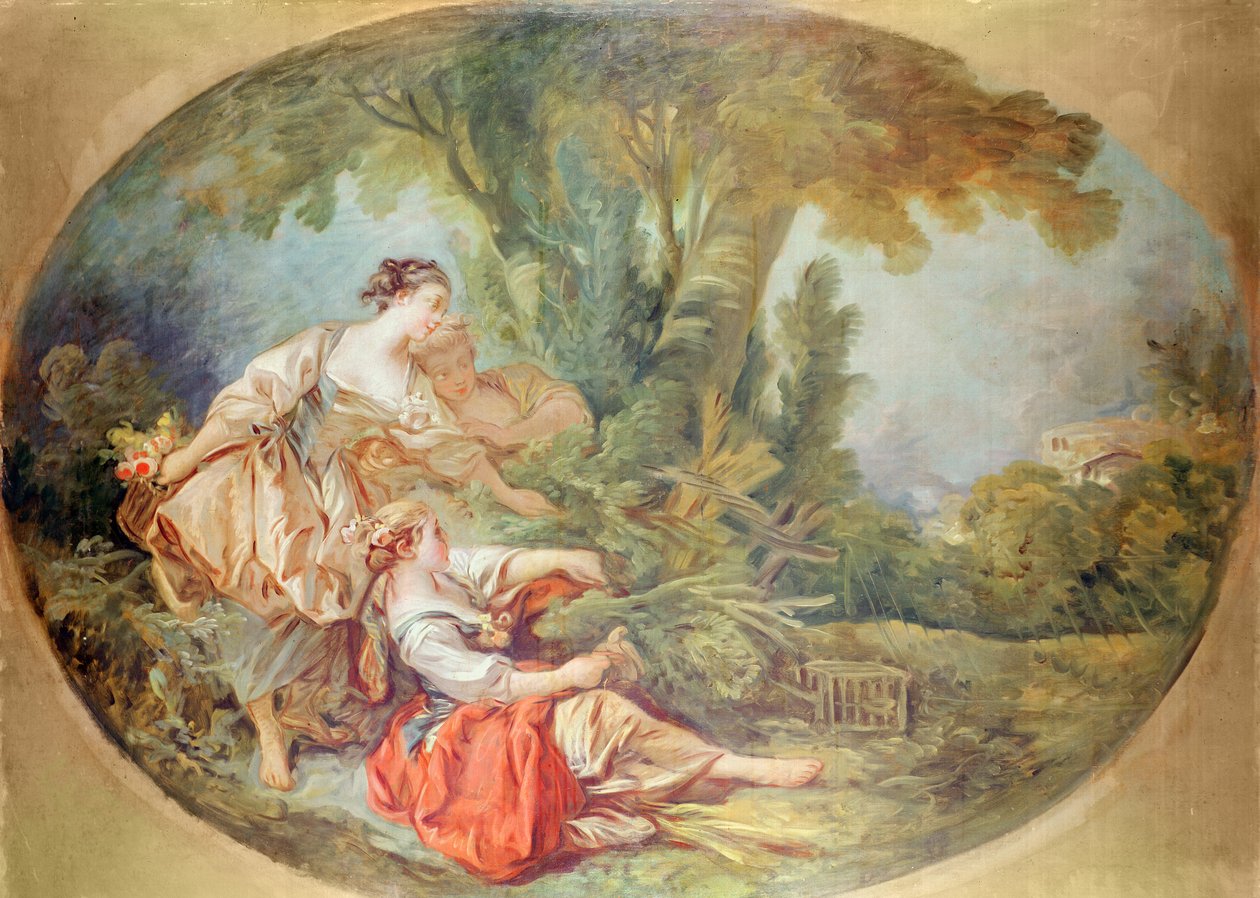 Klatka dla ptaków (gwasz na tekturze) autorstwa François Boucher