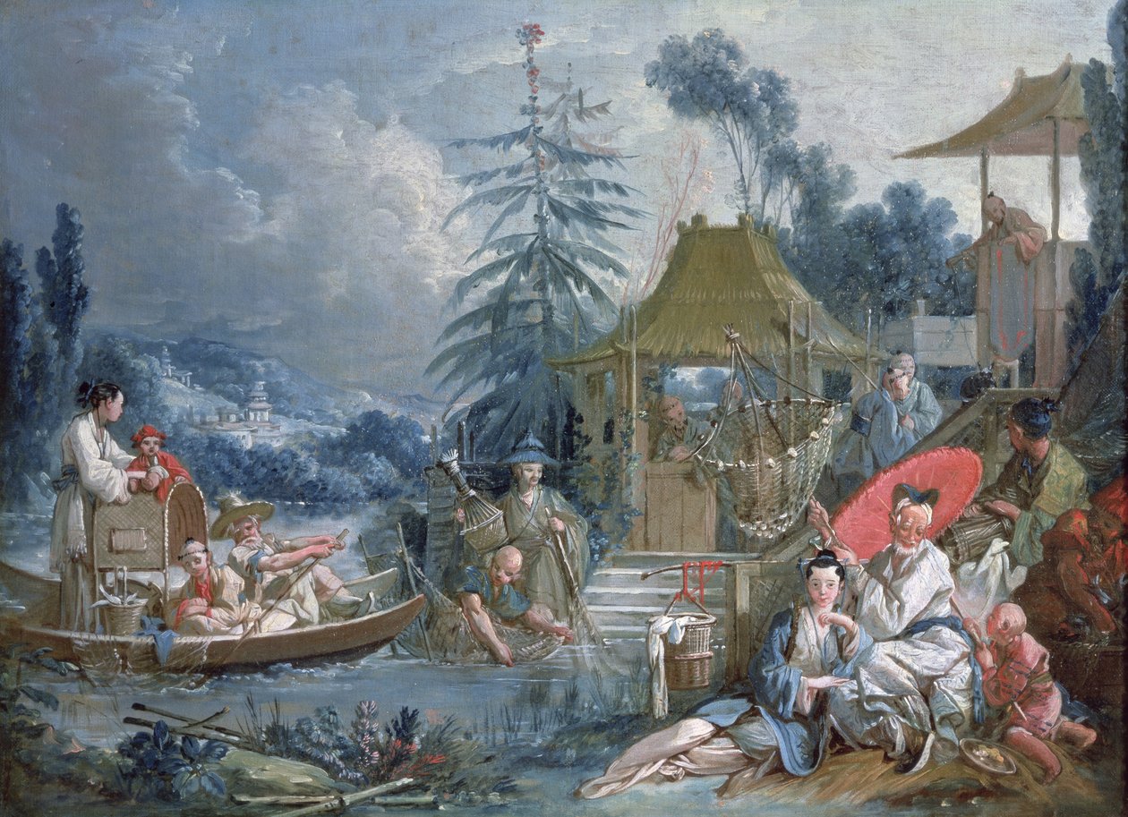 Chińscy rybacy, ok. 1742 r. autorstwa François Boucher