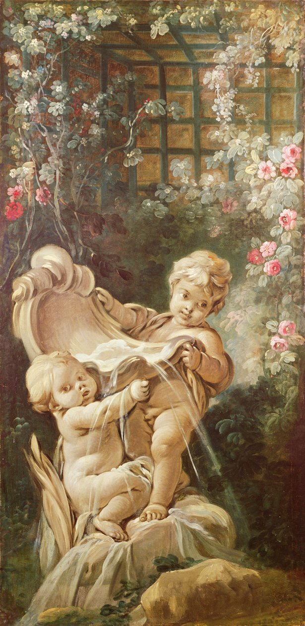Dwoje kochanków przy fontannie, ok. 1750-65 autorstwa François Boucher