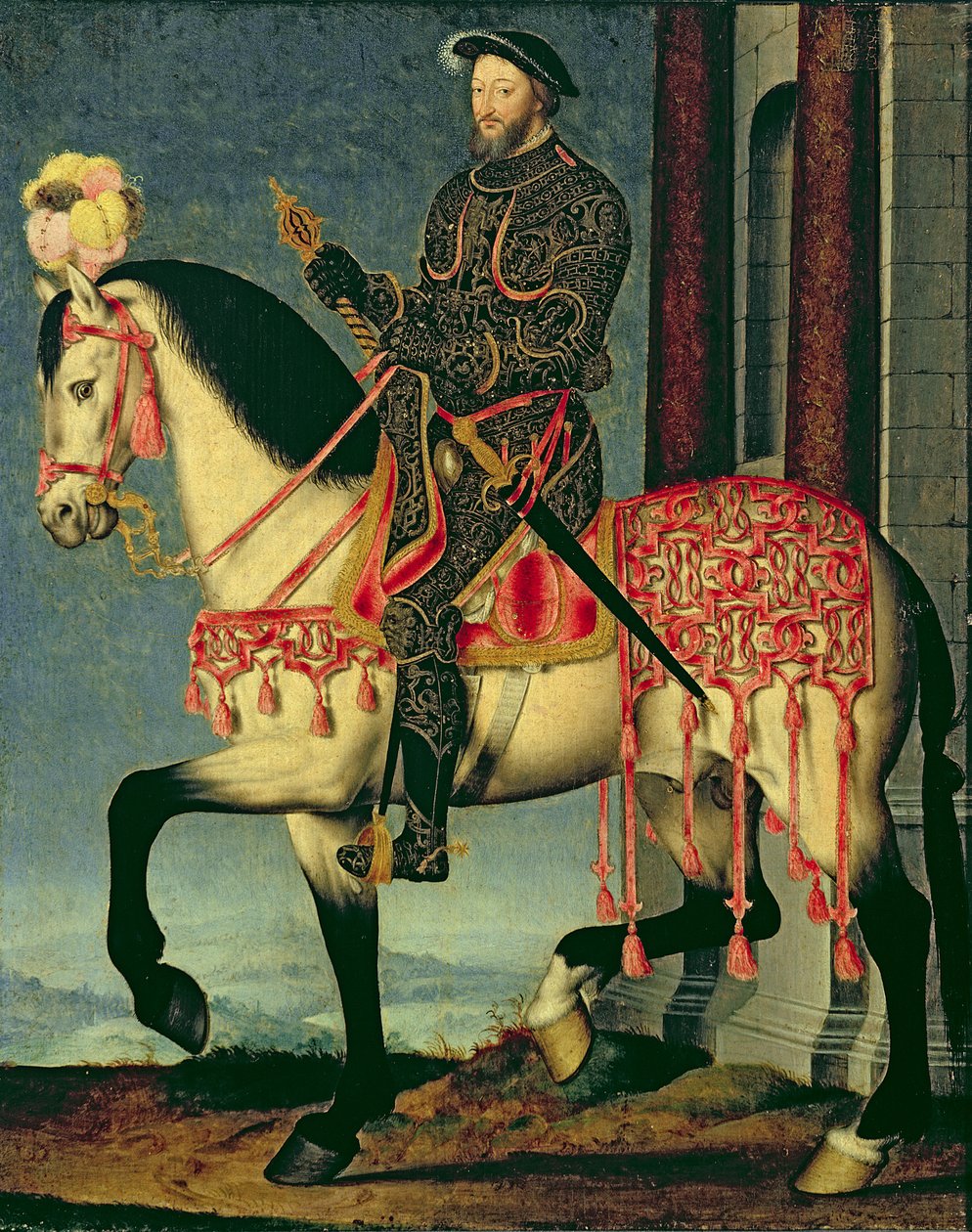 Portret konny Franciszka I z Francji autorstwa François Clouet