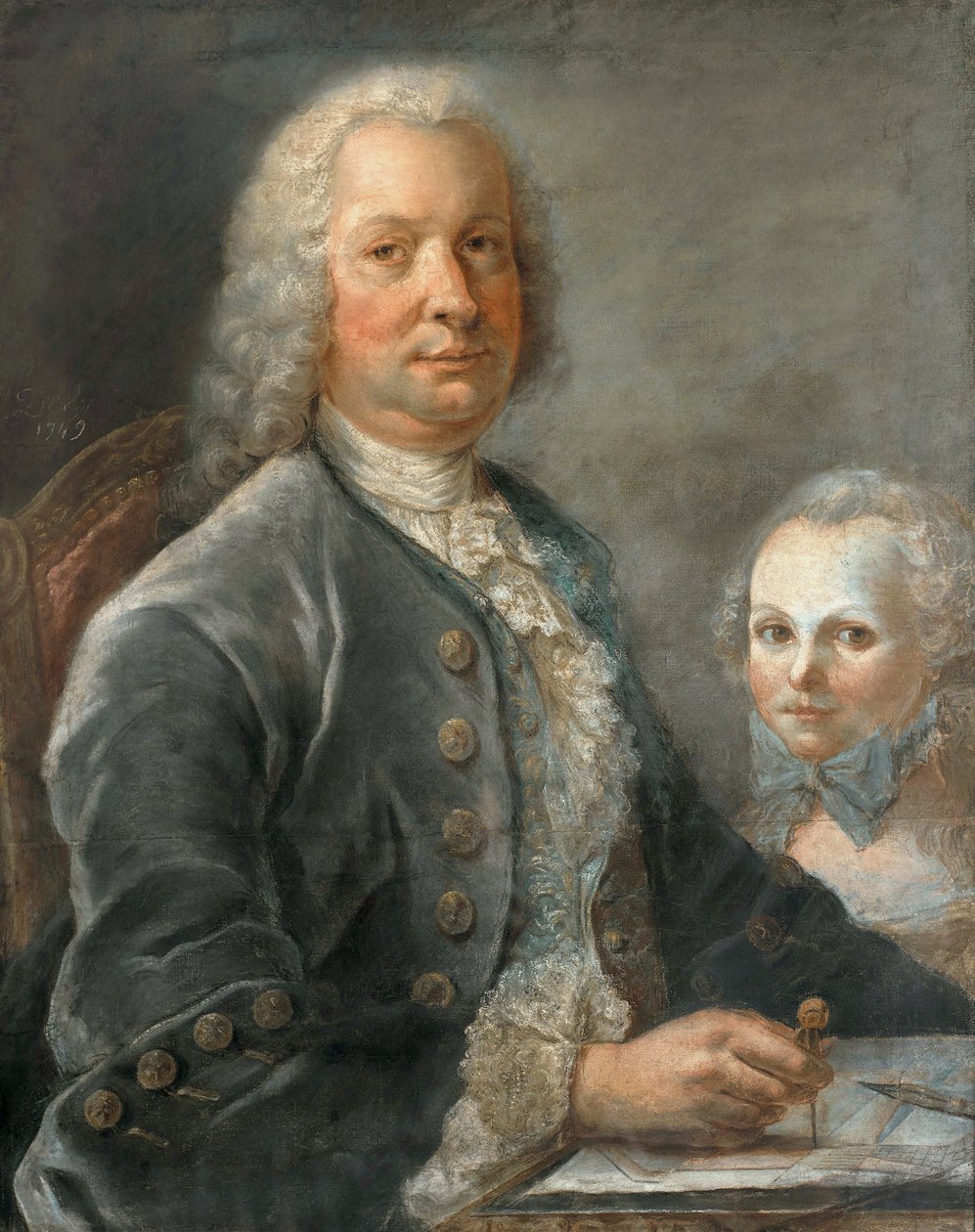 Portret architekta z małą dziewczynką autorstwa François Dorly