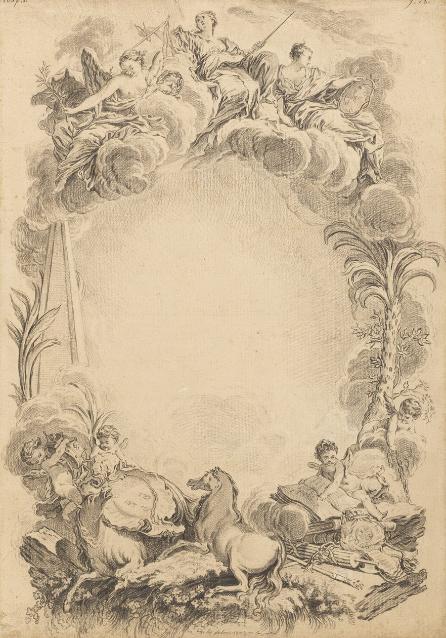 Projekt rozety na cześć Williama Earla Cowpera (ok. 1665-1723) autorstwa François Boucher