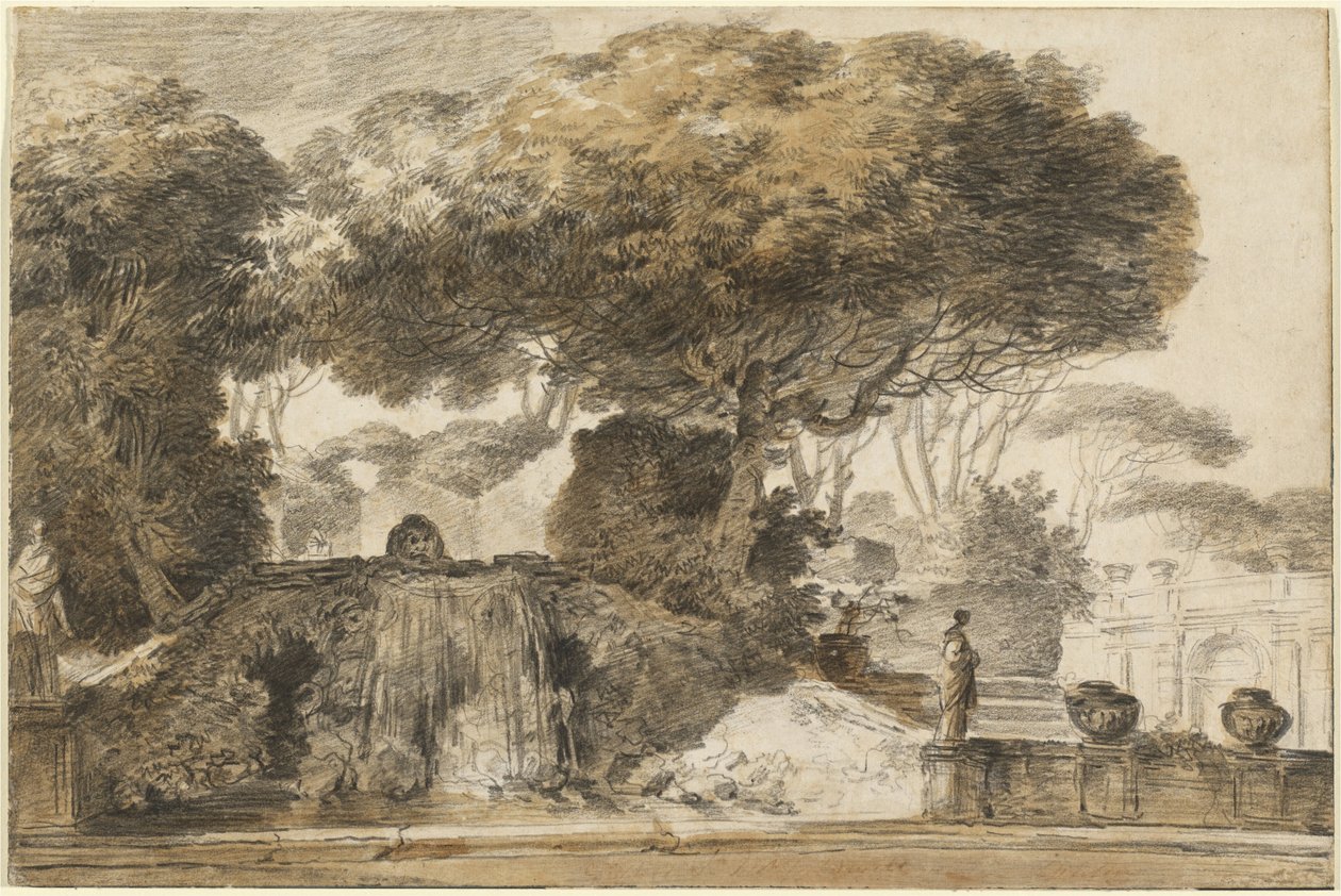 Park włoskiej willi autorstwa François André Vincent