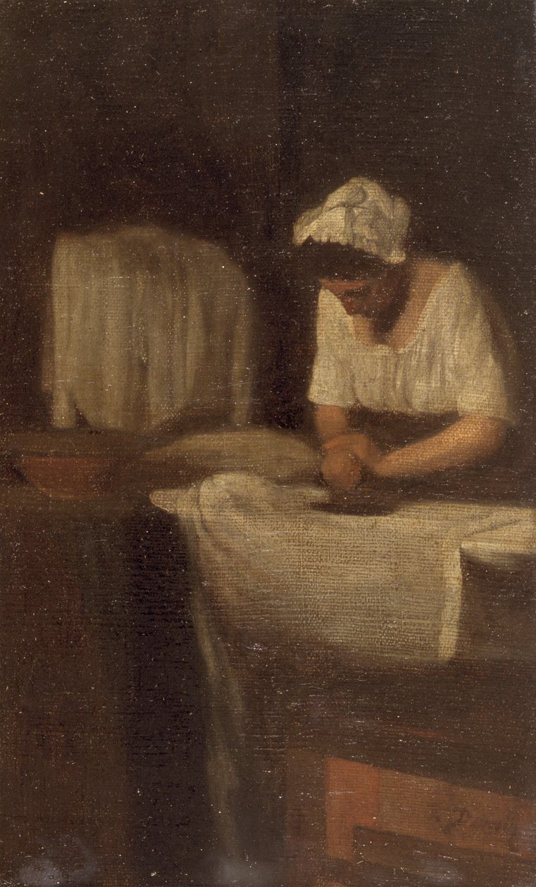 „Kobieta prasująca”, Praczka, ok. 1850 r. autorstwa François Bonvin