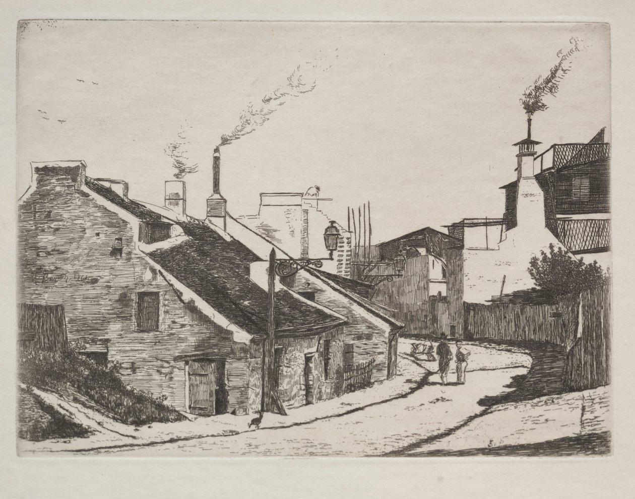 Wiejska ulica w Alouette, 1861. autorstwa François Bonvin