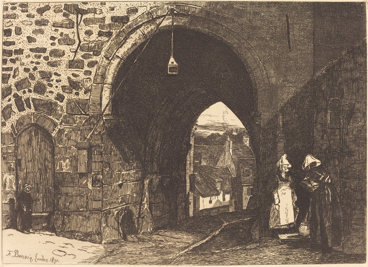 Porte de St Malo w Dinanie autorstwa François Bonvin