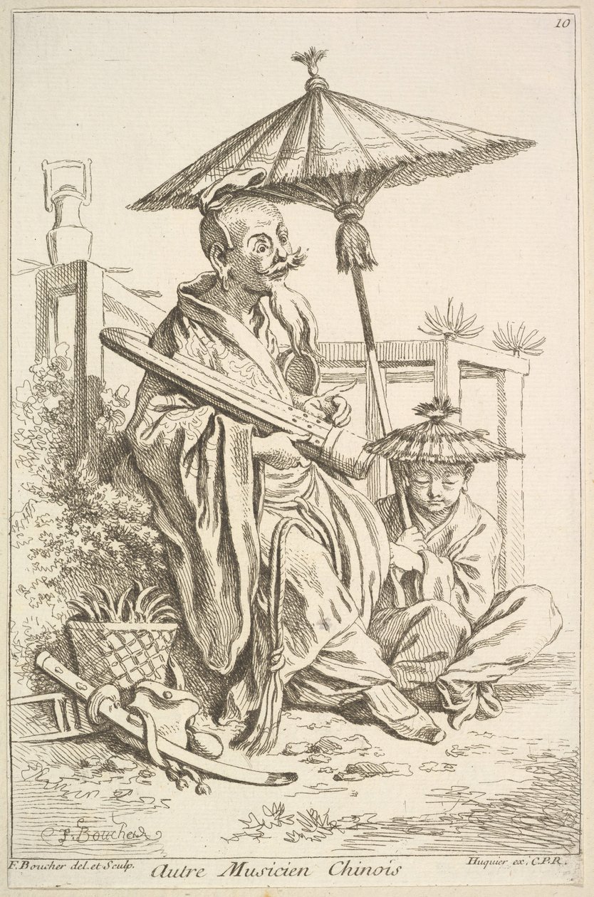 Inny chiński muzyk, 1738-45. autorstwa François Boucher