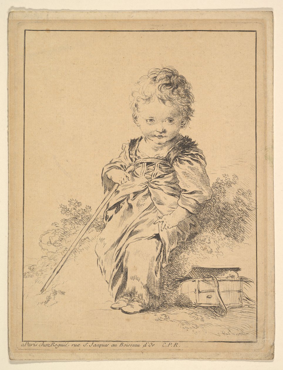 Laska do trzymania dzieci, XVIII wiek. autorstwa François Boucher