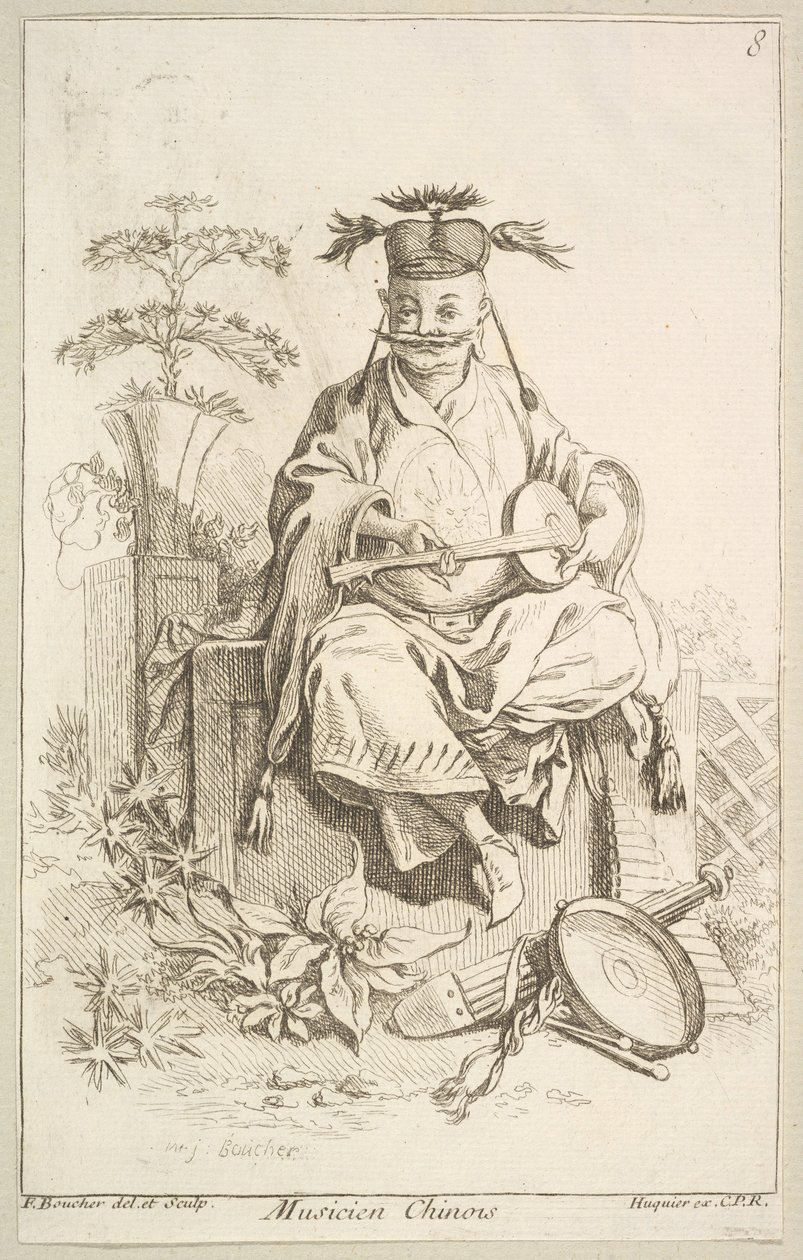 Chiński muzyk, 1738-45. autorstwa François Boucher