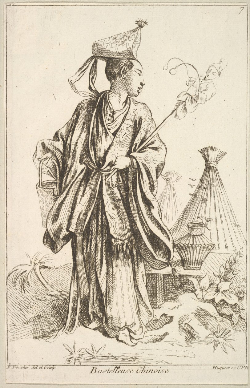 Chiński performer, 1738-45. autorstwa François Boucher