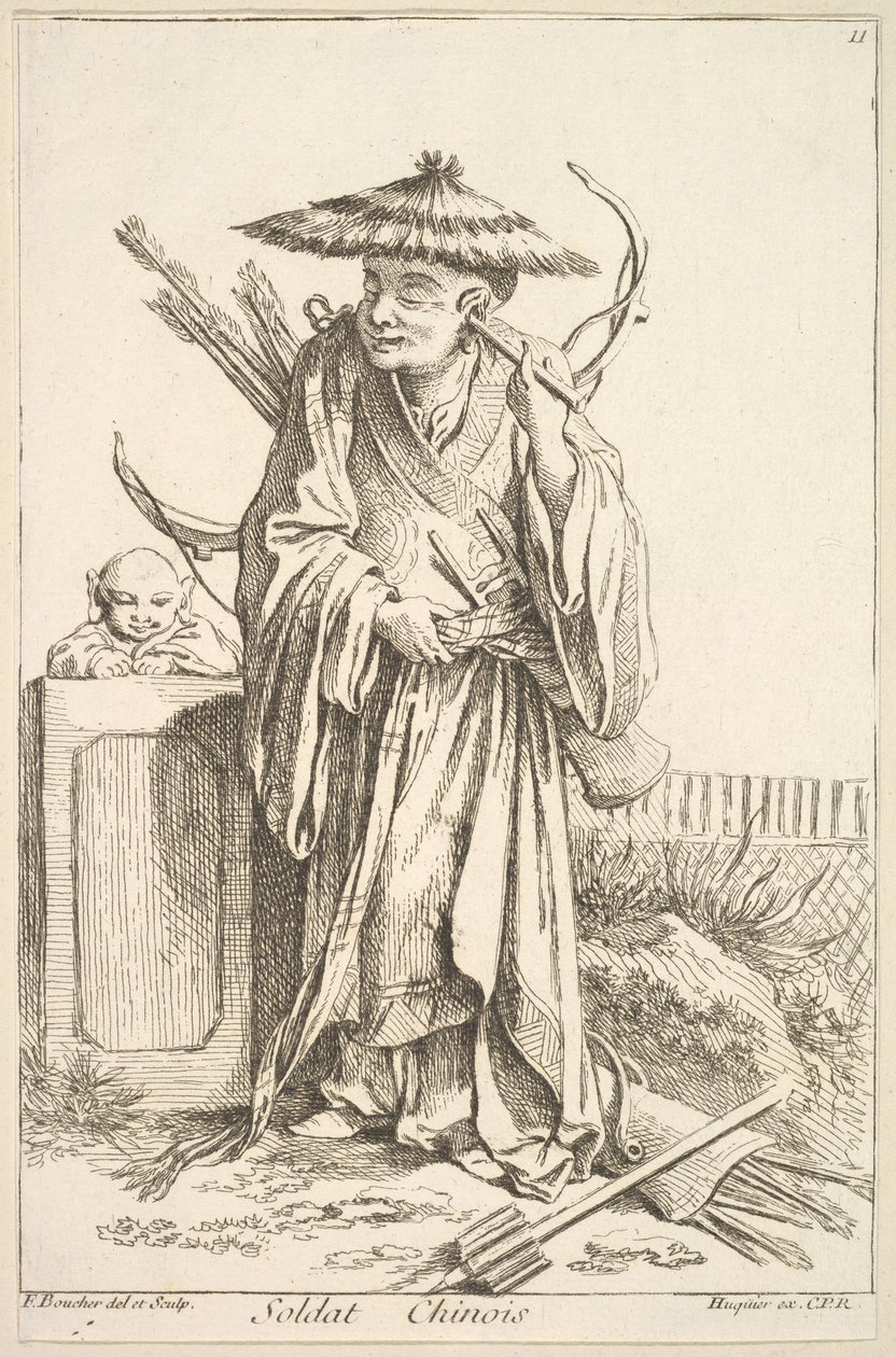 Żołnierz chiński, 1738-45. autorstwa François Boucher
