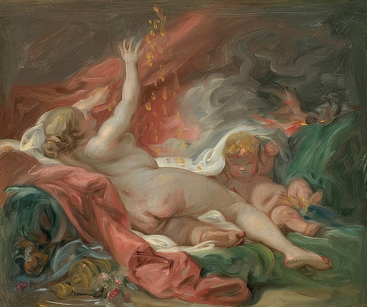 Danaë (Studium). Około 1760 r. autorstwa François Boucher