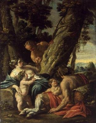 Satyr i nimfa, XVIII wiek autorstwa François Boucher