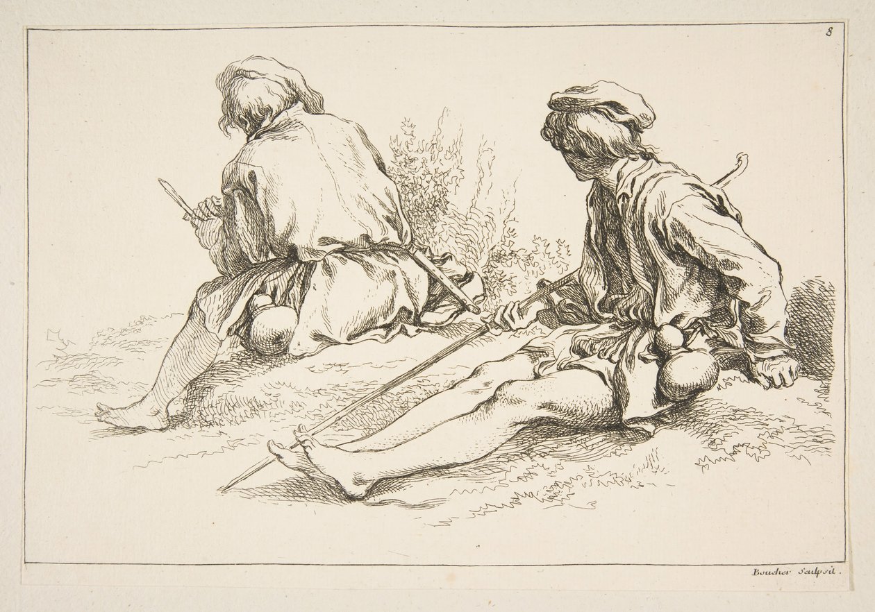Arkusz szkiców, 1753. autorstwa François Boucher
