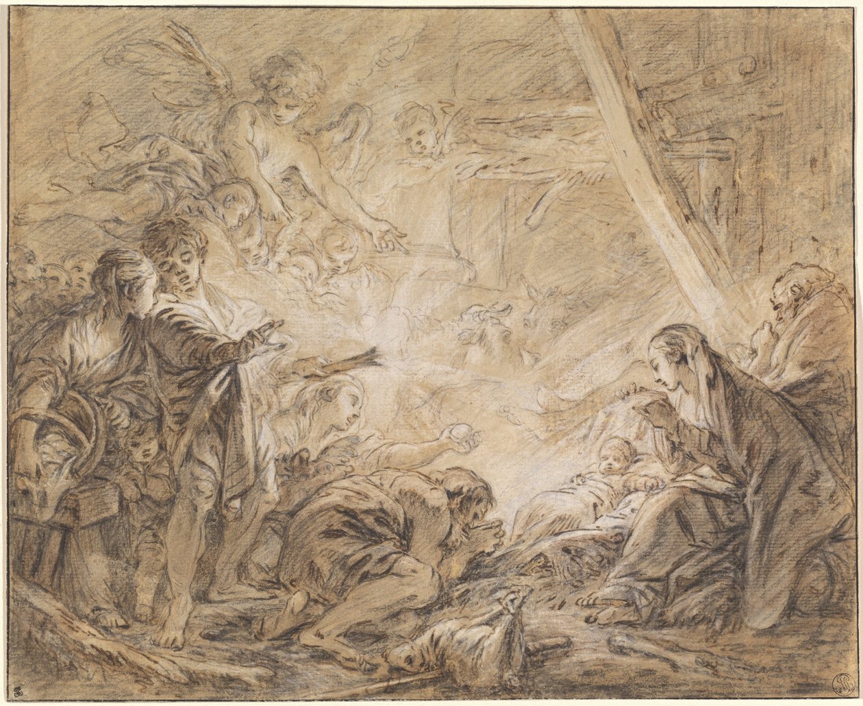 Adoracja pasterzy autorstwa François Boucher