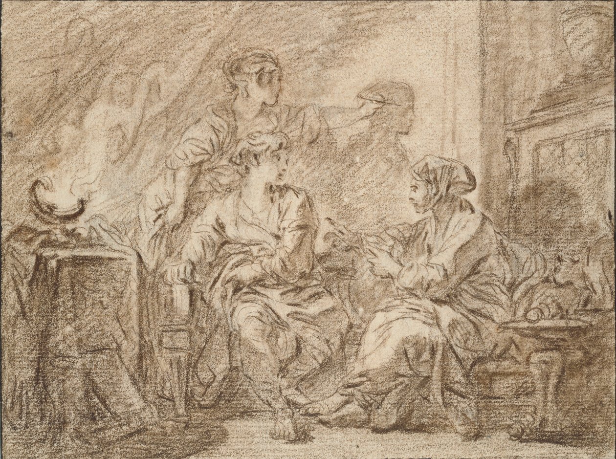 Wynalazek rysunku, połowa XVIII wieku autorstwa François Boucher