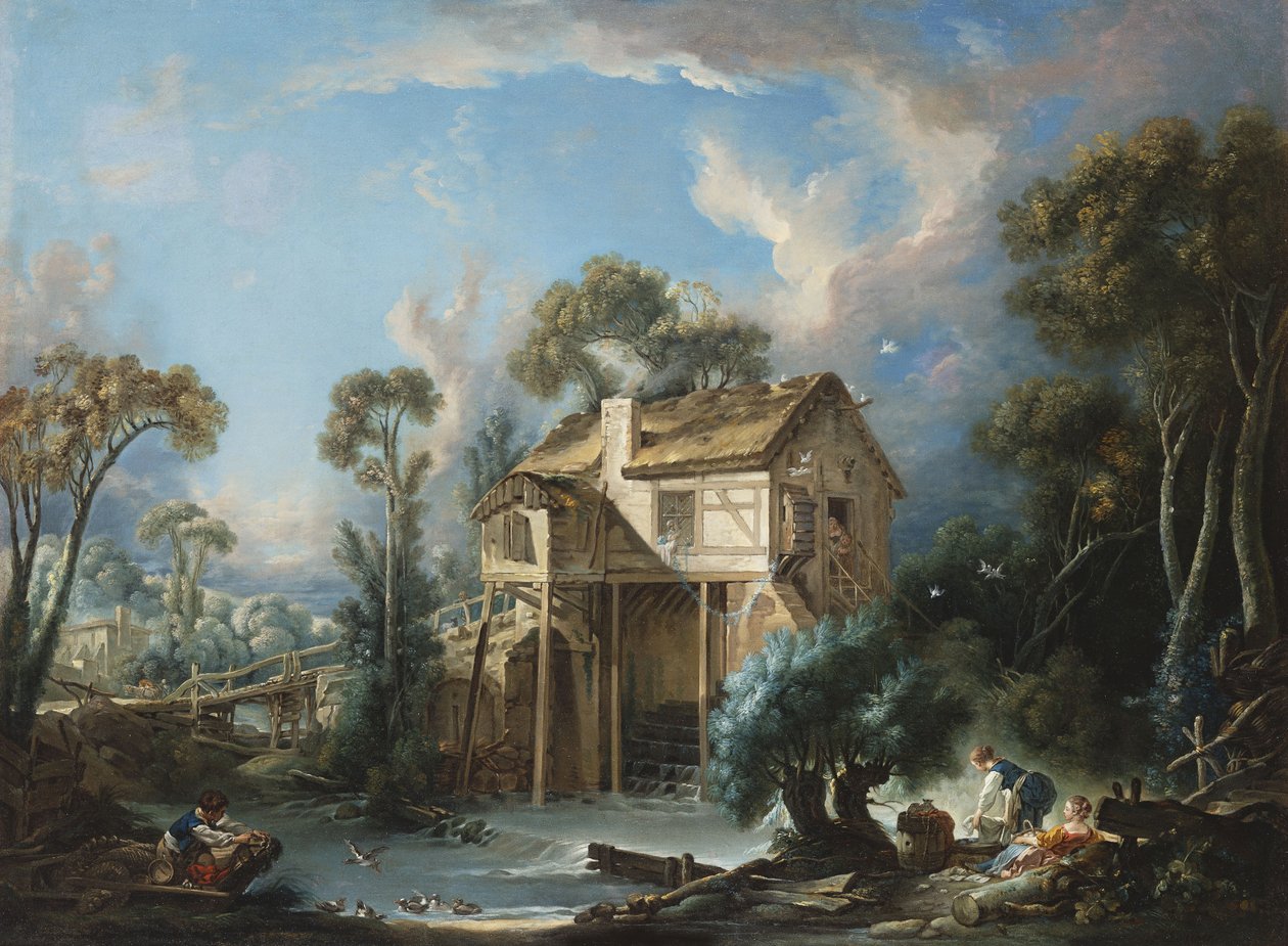 Młyn w Charenton, c.1756 autorstwa François Boucher
