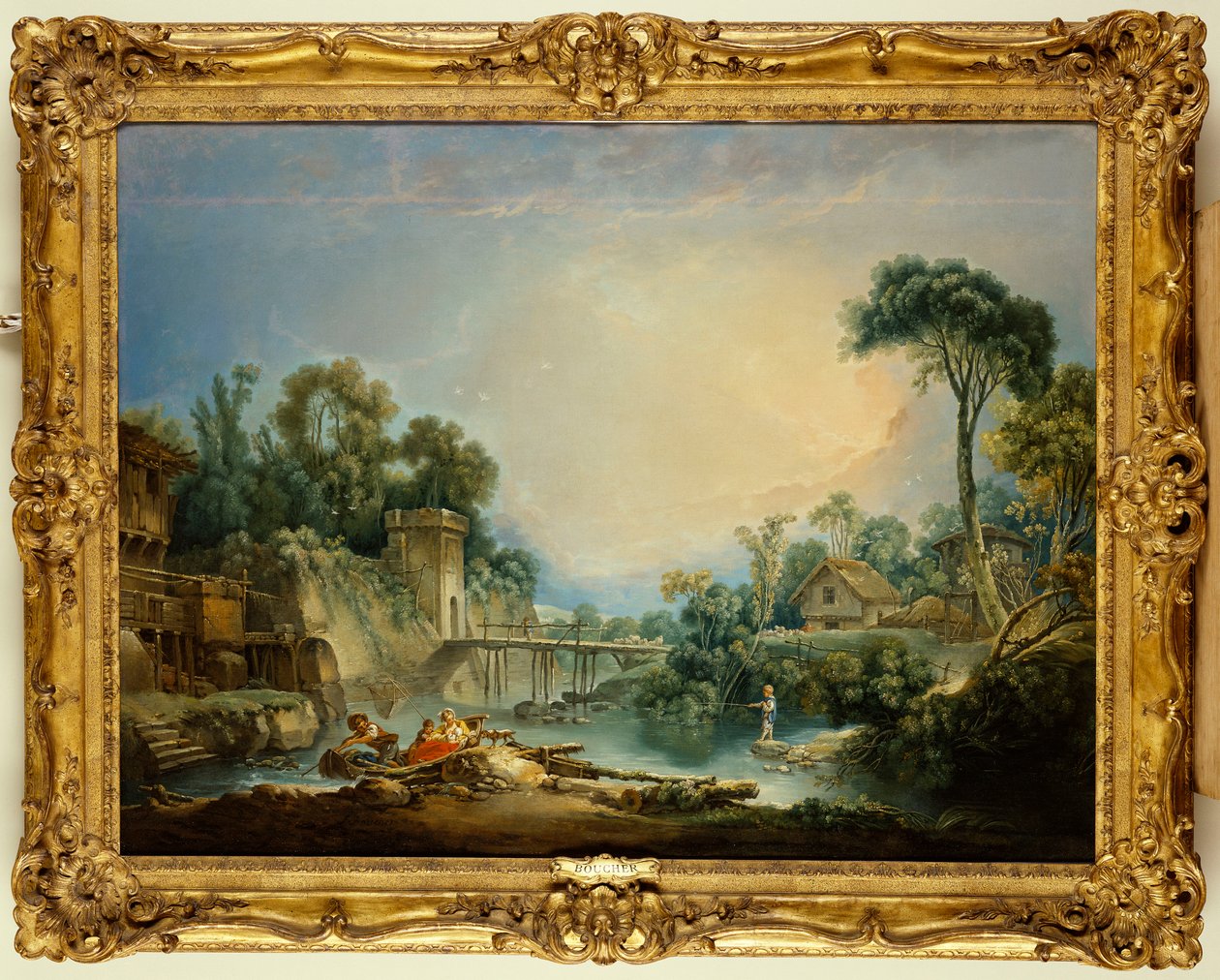 Rustykalny most, ok. 1756 autorstwa François Boucher