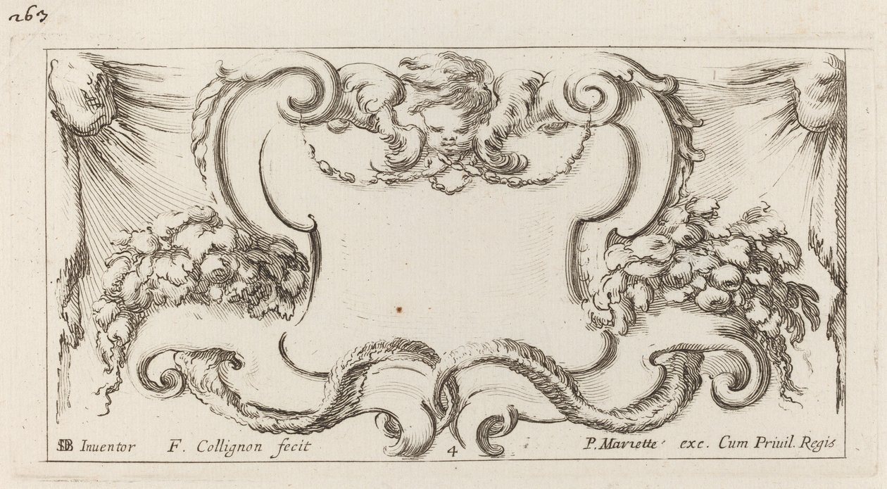 Kartusz autorstwa François Collignon after Stefano Della Bella