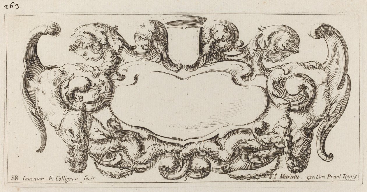 Kartusz autorstwa François Collignon after Stefano Della Bella