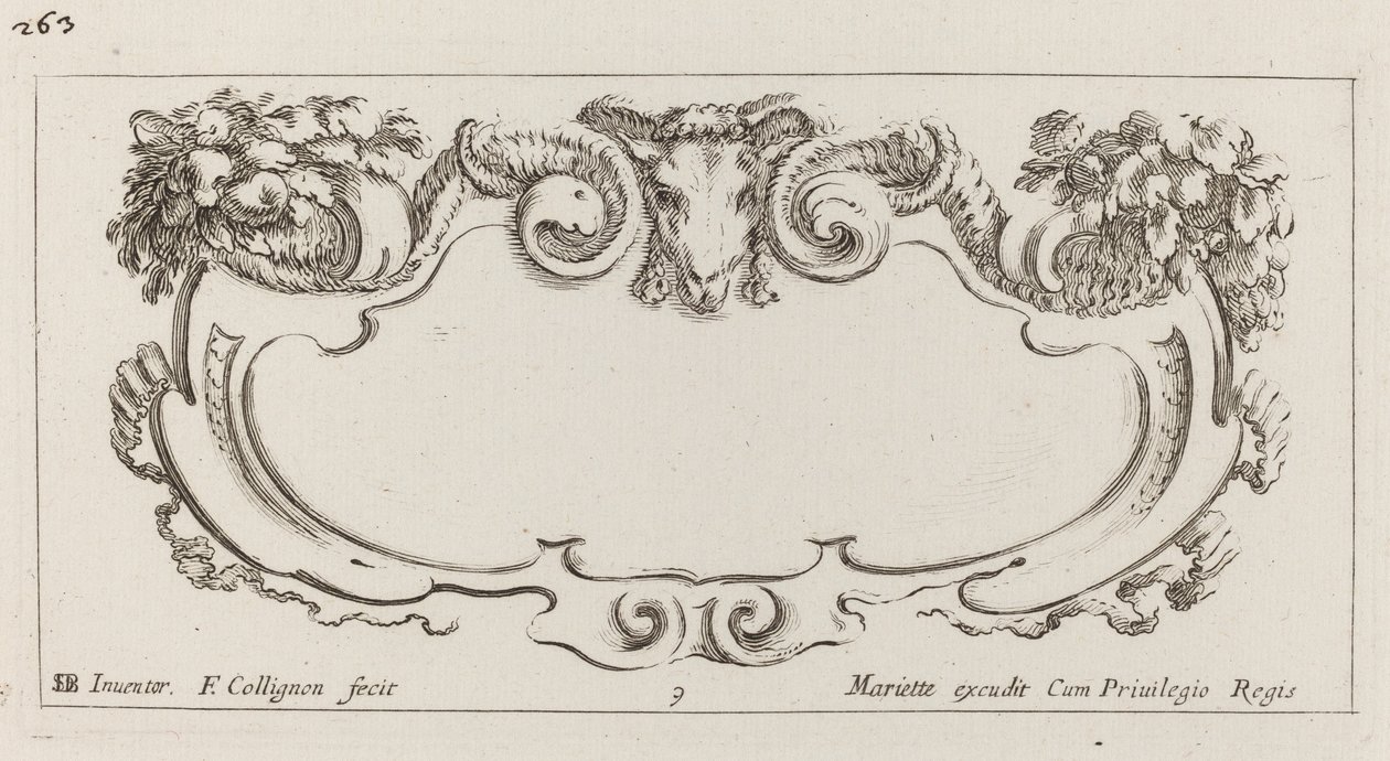 Kartusz autorstwa François Collignon after Stefano Della Bella