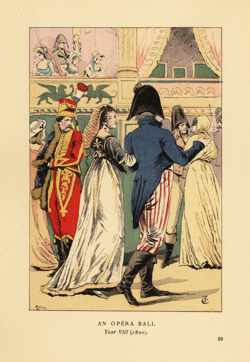 Modni goście na balu maskowym autorstwa François Courboin