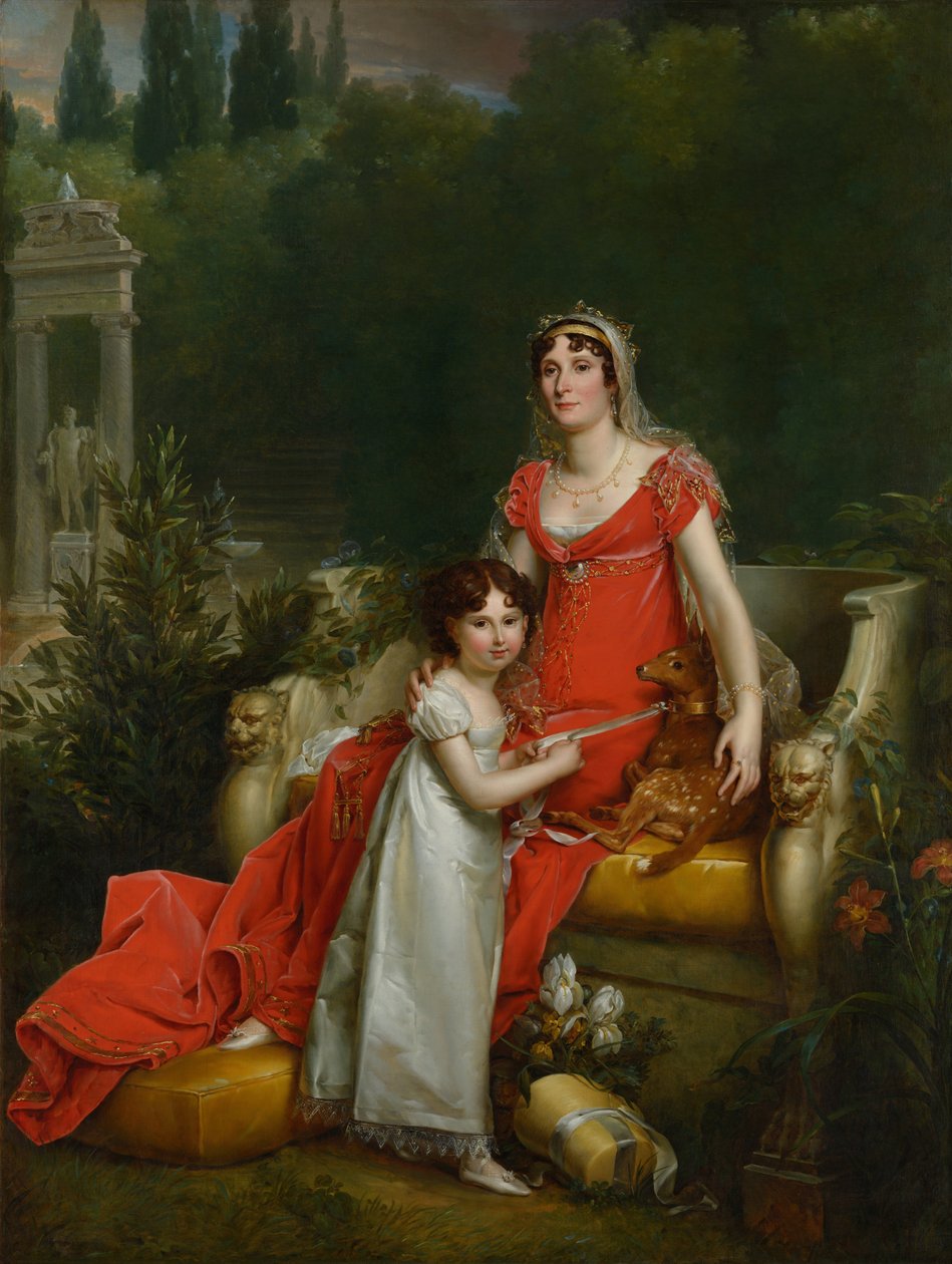 Elisa Bonaparte z córką Napoleoną Baciocchi autorstwa François Gérard