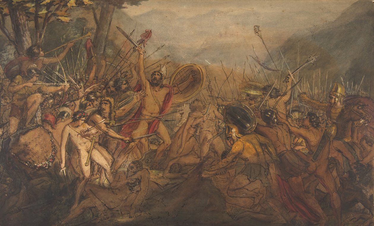 Scena bitewna, XIX wiek. autorstwa François Joseph Heim