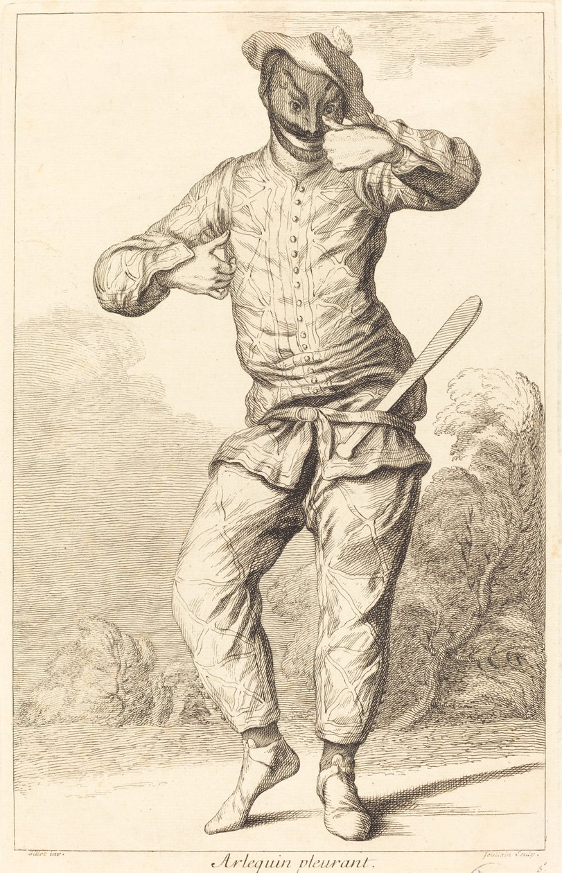 płacz arlekin autorstwa François Joullain after Claude Gillot