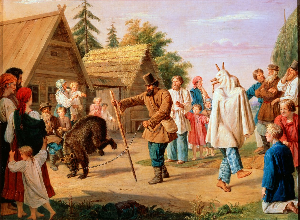„Bufony w wiosce”, 1857. autorstwa François Nicolas Riss