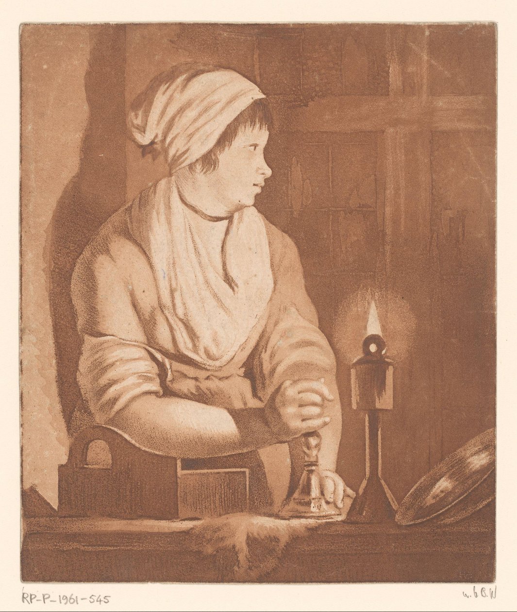 Kobieta przy świecach autorstwa François Philippe Charpentier (possibly)