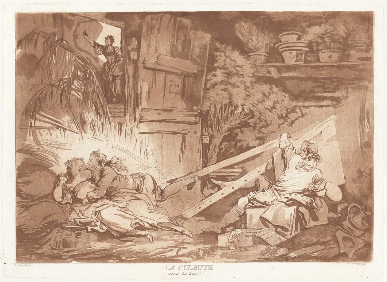 Upadek autorstwa François Philippe Charpentier after Jean Honoré Fragonard, published by Pierre François Basan