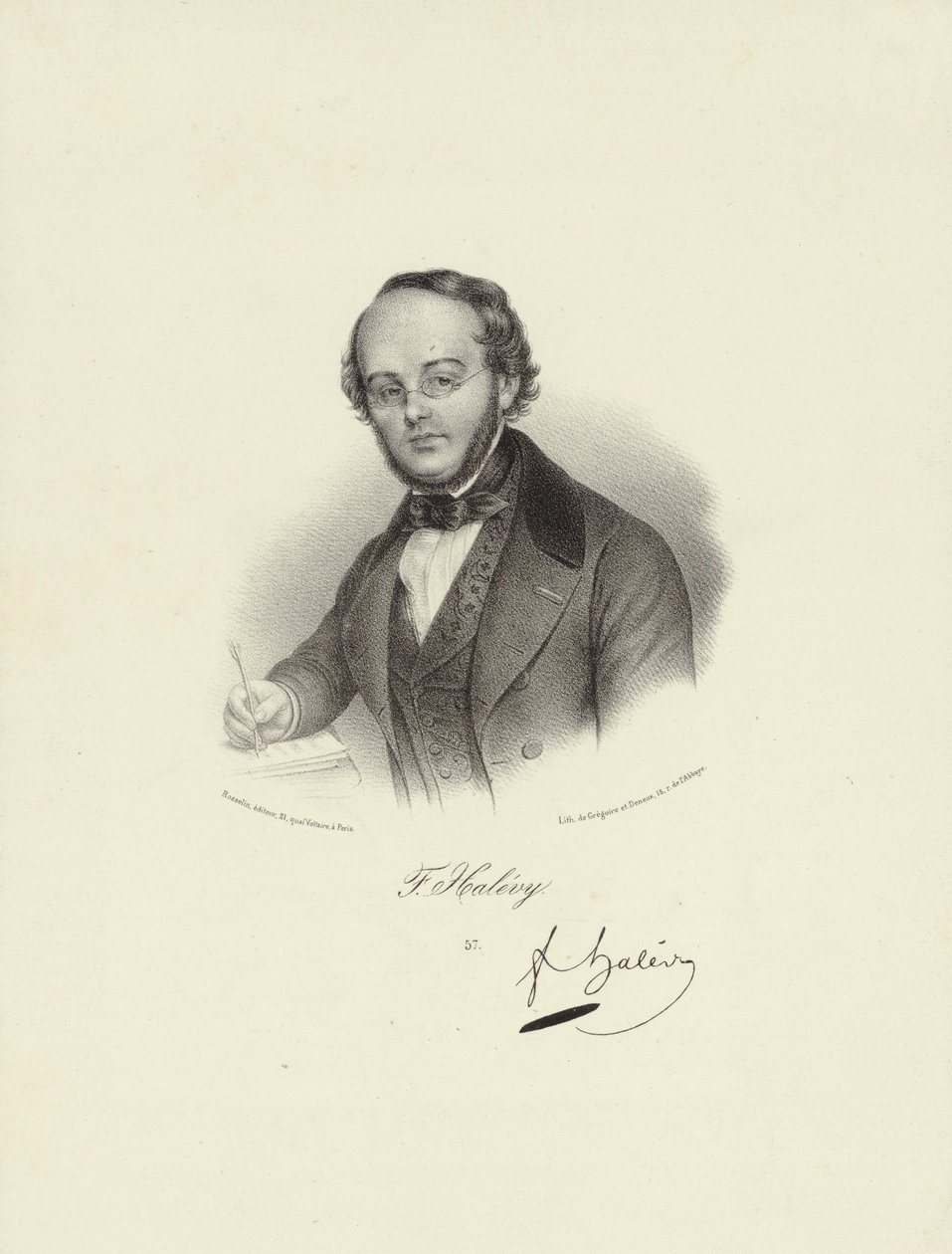 Przedstawiona osoba:  Jacques Fromental Halévy autorstwa Francois Seraphin Delpech