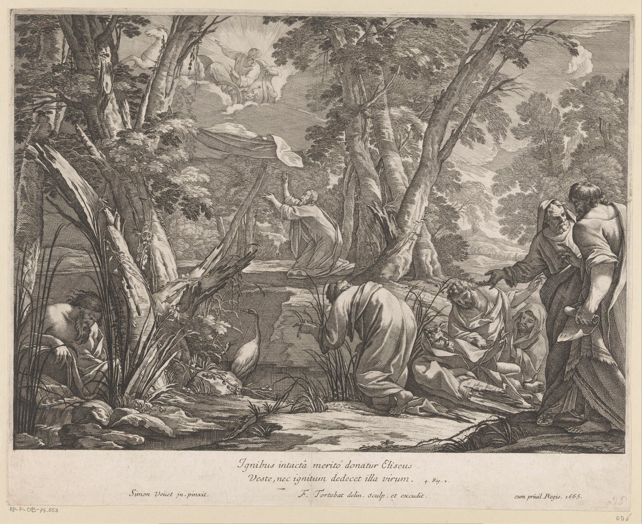 Eliasz w ognistym rydwanie autorstwa François Tortebat