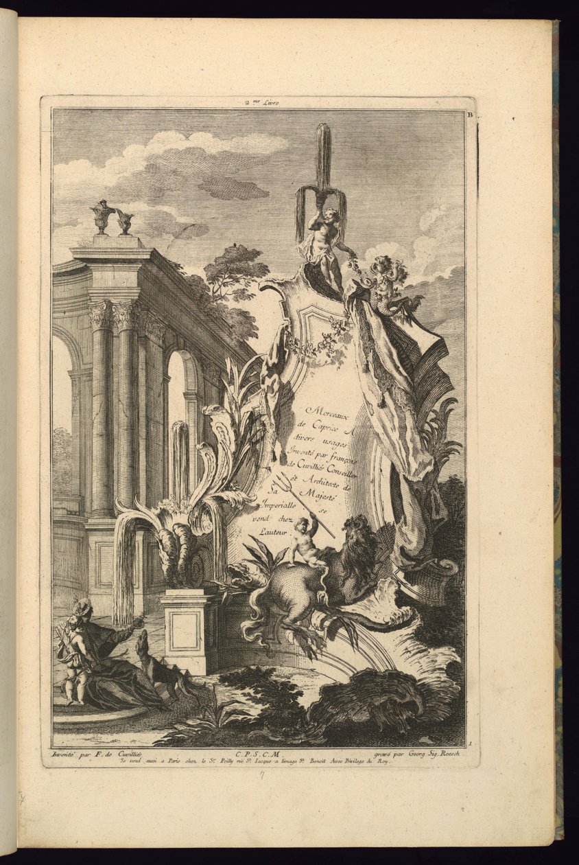 Projekt dla kartusza autorstwa François de Cuvilliés the Elder