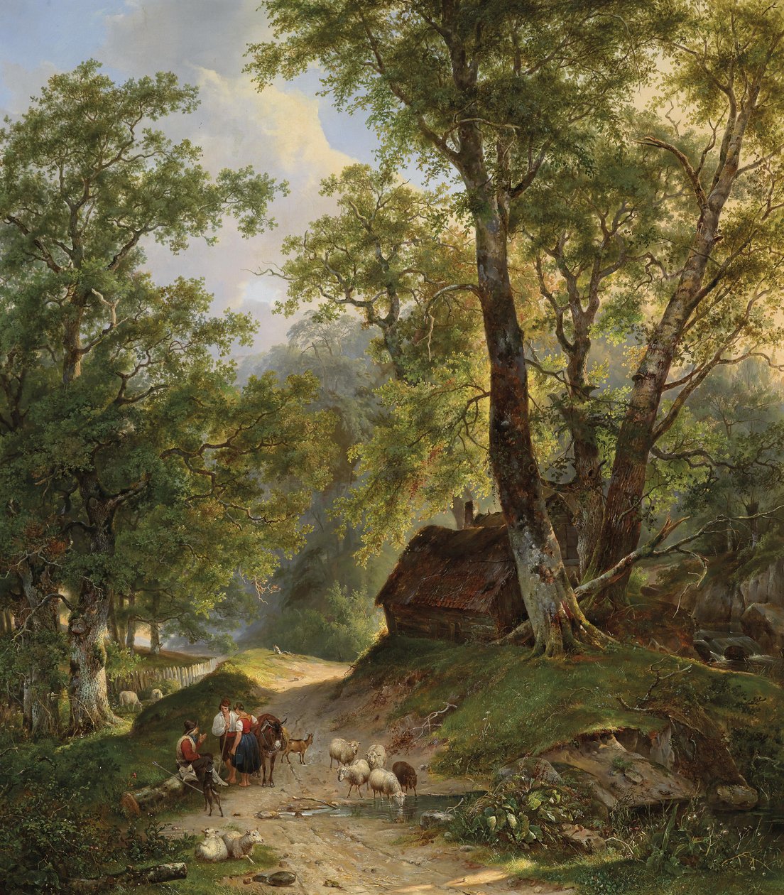 Spotkanie pasterzy w drodze do domu autorstwa Frans Arnold Breuhaus de Groot