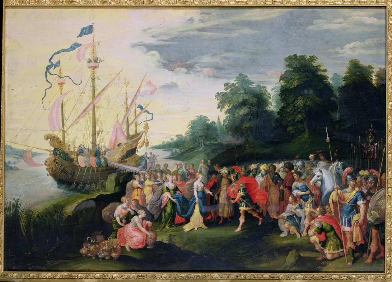 Wyokrętowanie Kleopatry (69-30 pne) w Tarsus autorstwa Frans II Francken the Younger